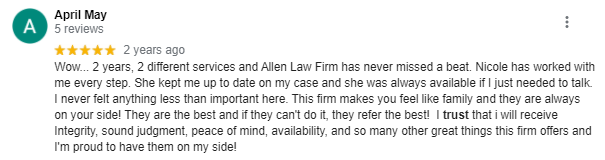 April Personal Injury Trust Review - Allen Law Firm Gainesville, FL